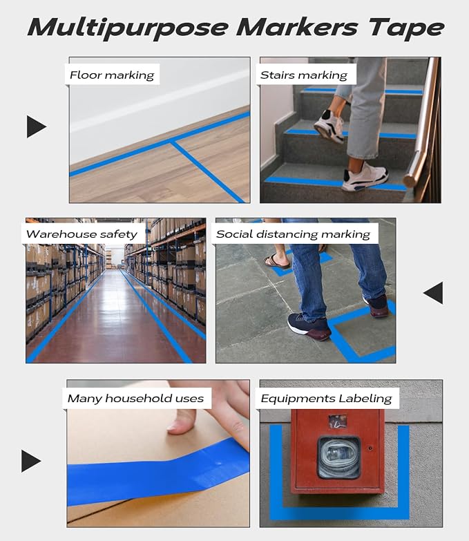 Outdoor Pickleball Court Tape, 2in x 230FT Pickleball Tape Lines for Indoor Outdoor Sports Court Fast Marking, Such as Badminton, Tennis, Basketball, or Pickleball Court, Blue Tape