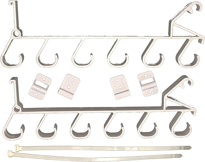 Storage Rack for Garage Doors with Hooks for Fishing Rods, Kayak Paddles and More
