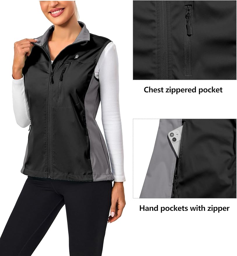 Little Donkey Andy Lightweight Cycling Vest Windproof Sleeveless Jacket for Women Water-Repellent Stretch Vest for Running