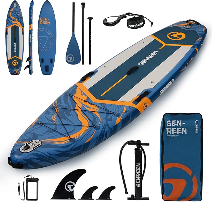 Paddle Board Stand up Paddle Board (Extra Large 11'*33/34") Newly Improved 2 Side Layers 450LBS Quality Inspection×5 (All-Season for JP customers) paddleboards Fishing Family Pet Friendly
