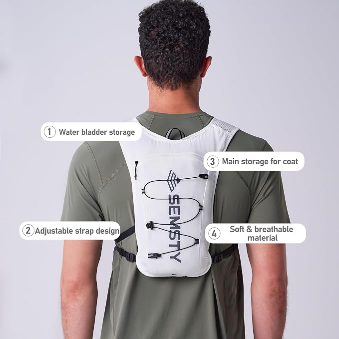 Running Vest for Women Men, 5L Hydration Vest with Dual 500ml Soft Flask, Lightweight Water Backpack, Adjustable Chest Straps Running Hydration Backpack for Running Cycling Hiking