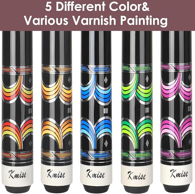 Kmise Pool Stick Set of - 58" Pool Cue Stick, Canadian Maple Professional Billiards Pool Cue, Pool Sticks for Adults, 18~21oz Multiple Colors