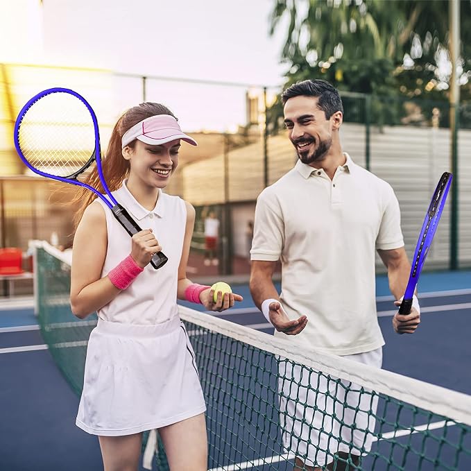 HIRALIY Tennis Rackets 2 Pack for Adults Beginners - 27 Inch Lightweight Aluminum Tennis Racquet Set with 3 Balls & Carry Bag - Vibration Dampening & Large Sweet Spot for Men Women Couples