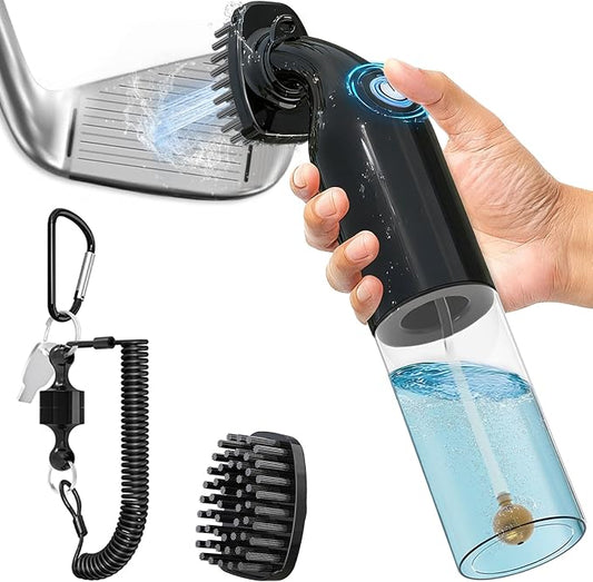 Kiss Core Electric Golf Club Cleaner Brush: AA Battery Powered for Effortless Cleaning - Golf Club Brush for Golf Accessories - Holds 5oz Water - Magnetic Clip - Golf Gifts for Golfer Men