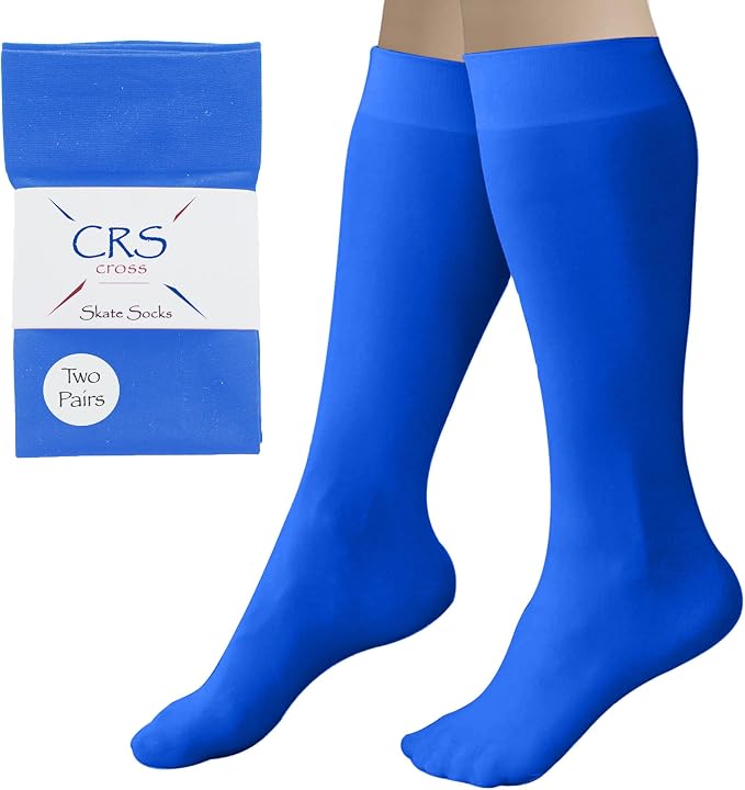 CRS Cross Ankle Gel Sleeves (2 Sleeves) Figure Skating Socks (2 Pairs) Blade Blue