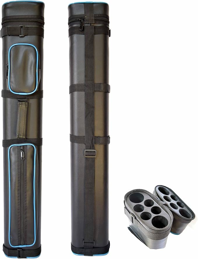 HAN'S DELTA 2x4 Hard Oval Pool Cue Billiard Stick Carrying Case, (Several Colors Available)