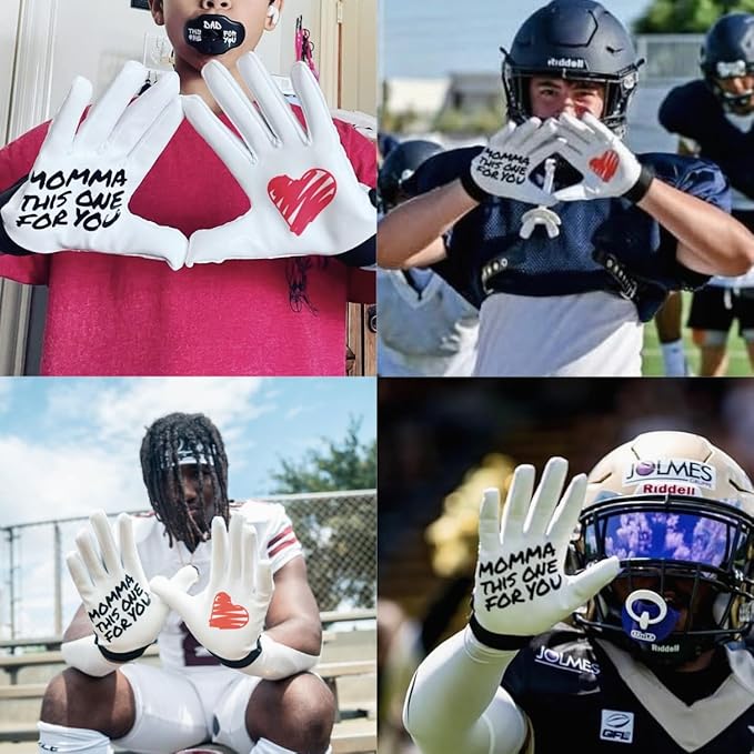 SLEEFS Football Receiver Gloves [1 Pair] - No Slip, Crazy Sticky Silicone Grip - Youth and Adult Sizes