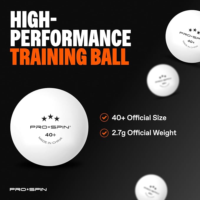 PRO-SPIN Ping Pong Paddles - High-Performance Set with Premium Table Tennis Rackets, 3-Star Ping Pong Balls, Compact Storage Case | Professional Quality Ping Pong Paddle Set | Indoor & Outdoor Games