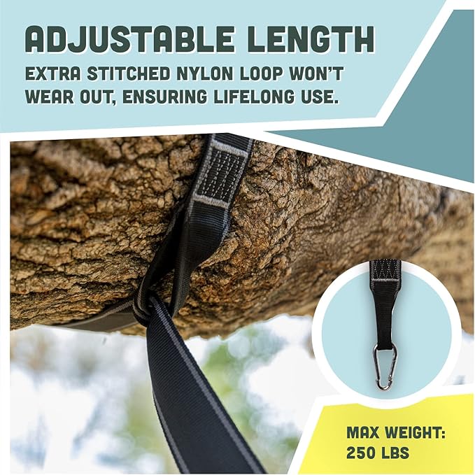 Squirrel Products Two Nylon Tree Swing Hanger Straps - 15ft Each