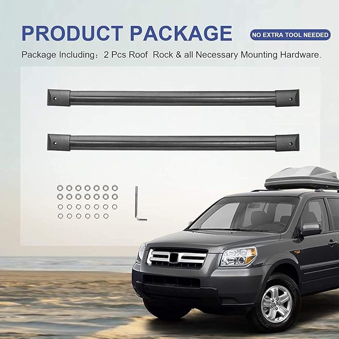 MOSTPLUS Roof Rack Cross Bar Rail Compatible with Honda Pilot 2003 2004 2005 2006 2007 2008 Cargo Racks Rooftop Luggage Canoe Kayak Carrier