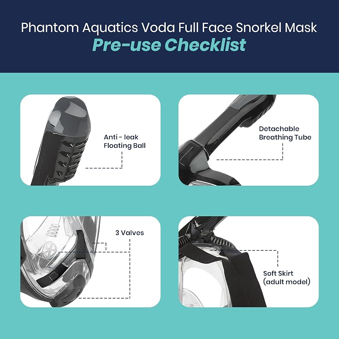 Phantom Aquatics Voda Full Face Snorkel Mask