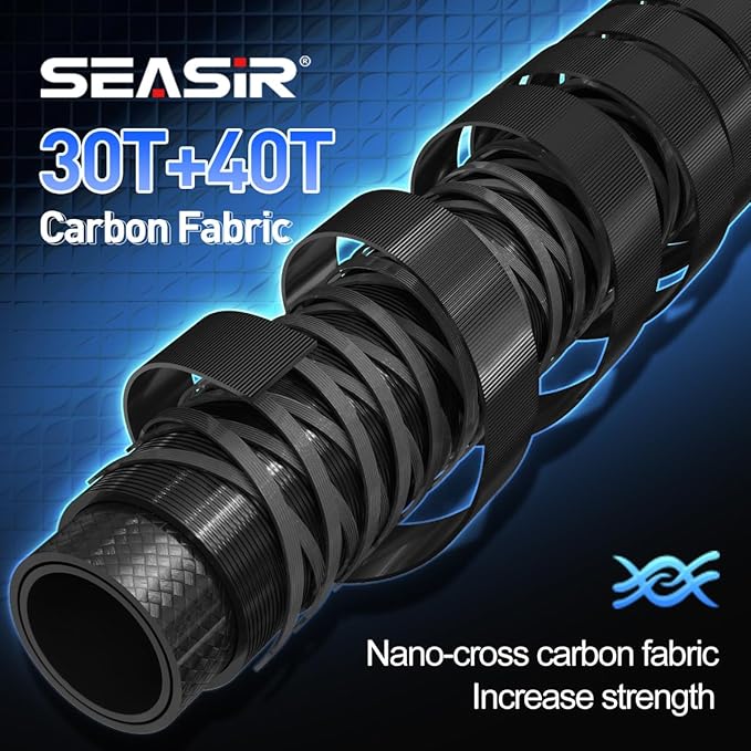 SEASIR Riveria Ultralight Fishing Rod, BFS,Carbon Fiber | Spinning Baitcasting Rod,10 Piece Casting Rod for Freshwater Bass Trout, Fuji O Ring Guide, EVA Handle, Fast
