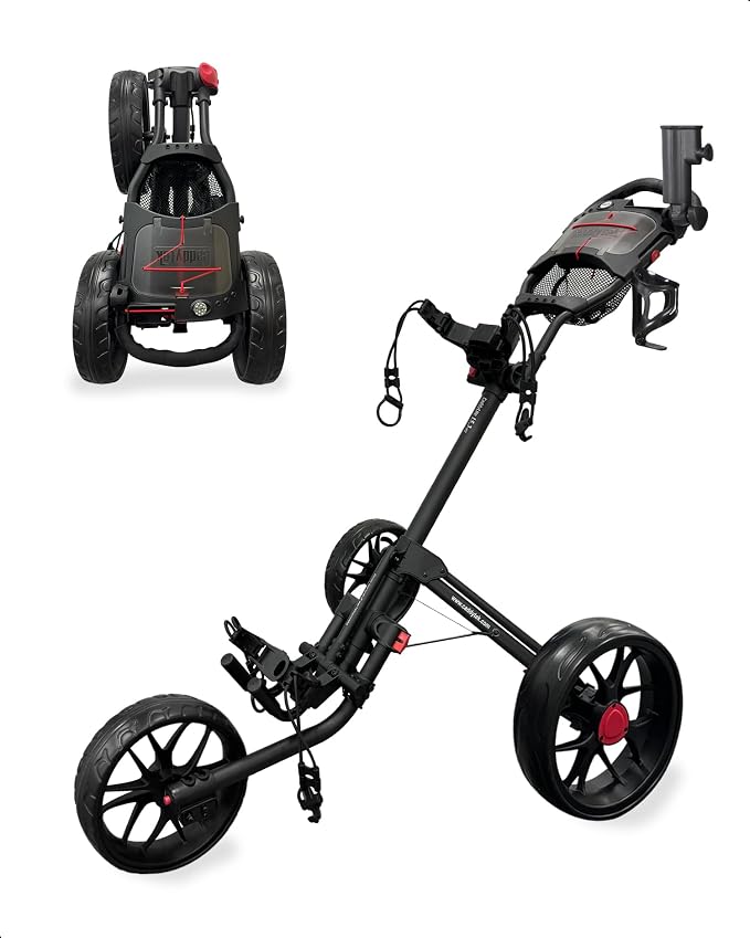 Caddytek CaddyLite 15.3 V2 Golf Push Cart - Lightweight Foldable Aluminum Cart with EVA Wheels, Foot Brake, Adjustable Handle, Umbrella Holder, Drink Holder, Scorecard Holder
