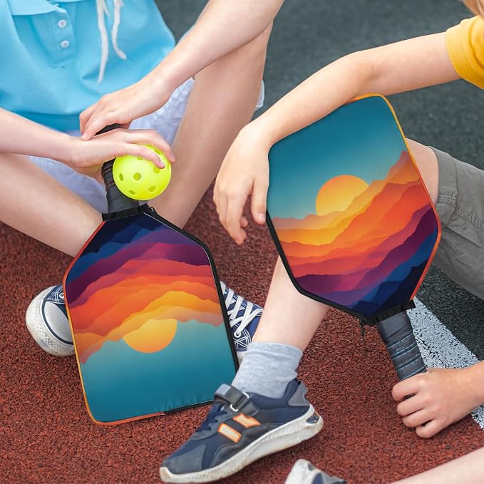 Stripe Design Pickleball Paddle Cover - Protective Polyester Sleeve for Paddles