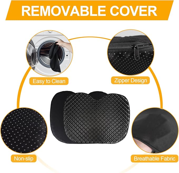 Anti Slip Kayak Seat Cushion,Thick Waterproof Seat Cushion Kayak Gel Seat Pad With Non-Slip Cover For Sit In Kayak Inflatable Kayak Canoe & Boat Kayak Accessories For Fishing Water Sports Outdoors