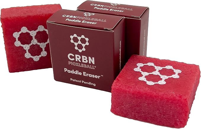 CRBN Pickleball - Paddle Eraser, Best Carbon Fiber Pickle Ball Racket Cleaner, Fast & Easy Rubber Bar to Remove Ball Residue, Dirt, & Minor Scrapes/Scratches - Choose 1 Pack or 2 Pack
