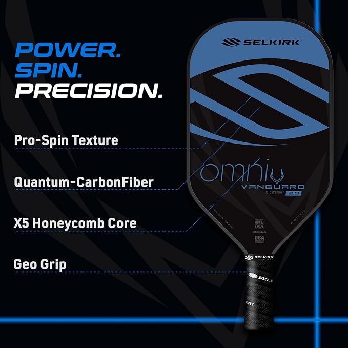 Selkirk Sport Vanguard Hybrid Pickleball Paddle | Carbon Fiber Pickleball Paddle with a Polypropylene X5 Core | Pickleball Rackets