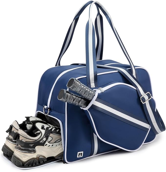 ROYALFAIR Pickleball Tote Bag for Women Men Large Capacity with Paddle Cover Pocket Internal Shoe Pocket and Adjustable Shoulder strap