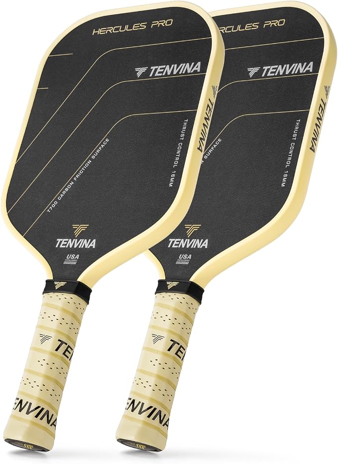 TENVINA Pickleball Paddles, Thermoformed T700SC Carbon Fiber Pickleball Paddle, Pickle Ball Paddle USAPA Approved with Dominant Power and Larger Sweet Spot