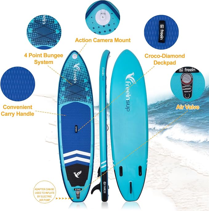 Freein SUP Inflatable Stand Up Paddle Board with Kayak Seat,Paddle Boards for Adults 10'/10'6”/11', Accessories sup Pump Adaptor,sup Kayak Paddle