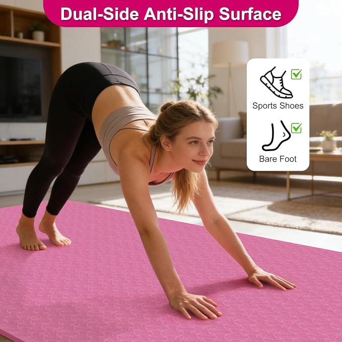 RINREA Large Gymnastics Mat for Gymnastics Bar, 6'x4' Extra Thick Exercise Mat for Home Gym Workout