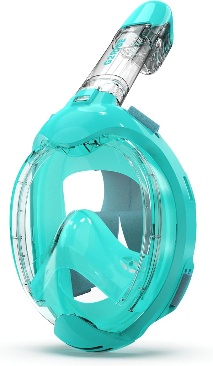 G2RISE Kids Snorkel Mask Full Face Snorkel Set, Snorkeling Gear for Kids with 180 Degree Panoramic View, Anti-Leak & Anti-Fog