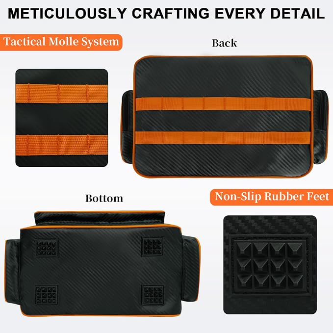 AUMTISC Fishing Tackle Bags, Tackle Box Organizer Gear Storage Bag, Freshwater or Saltwater Fishing Accessories Bags, Waterproof Fishing Bag with Detachable Shoulder Strap for 3700 Tackle Box, Orange