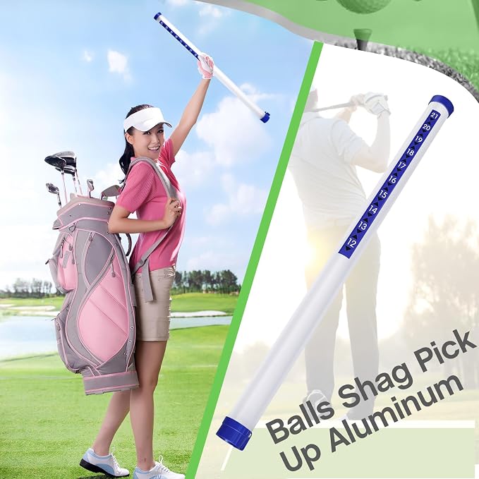 Deekin Golf Ball Retriever Plastic Clear Picker Upper Tube Golf Ball Shagger Grabber Collector, Professional Pickup Tool Device for Men Women, 35.4 Inch