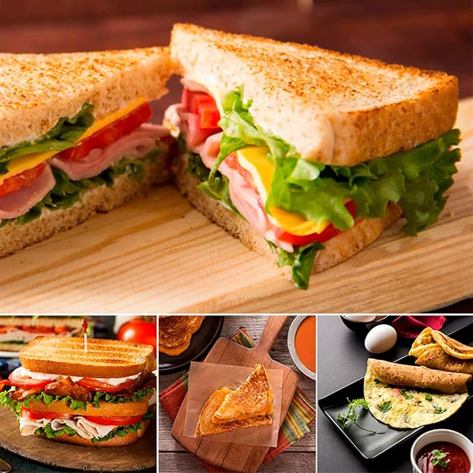 Double Side Sandwich Maker Camping Toastie Grilled Panini Maker Pan with Non-Stick Plates Aluminum Flip Cheese Makers Frying Pan Sandwich Toaster Press Waffle Makers for Kitchen Breakfast Camp