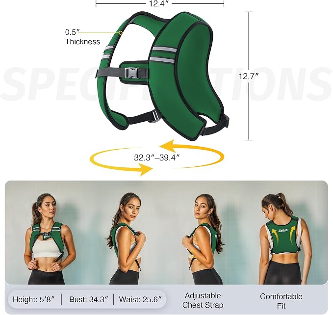 ZELUS Weighted Vest, Washable Z-Fit Soft Iron Weighted Vest for Women and Men, 5/10/15 lb Weight Vest with Reflective Strips & Adjustable Straps, Ultra Thin Weight Vest for Gym Strength Training