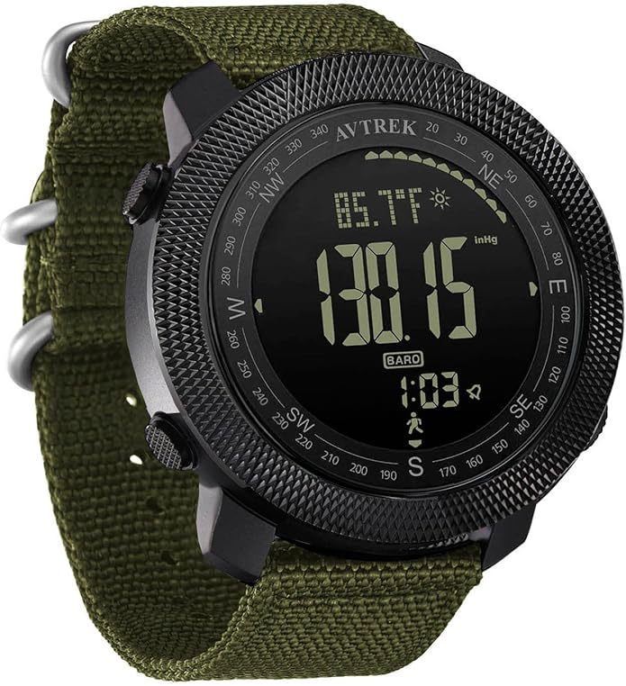 AVTREK Mens Outdoor Sport Tactical Survival Watches Hiking Digital Wrist Watch Waterproof Swimming Military Army Altimeter Barometer Compass Watches