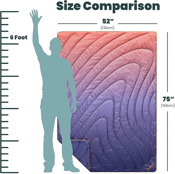 Rumpl Original Puffy 1-Person Blanket for Camping and Outdoors, Dusk Fade