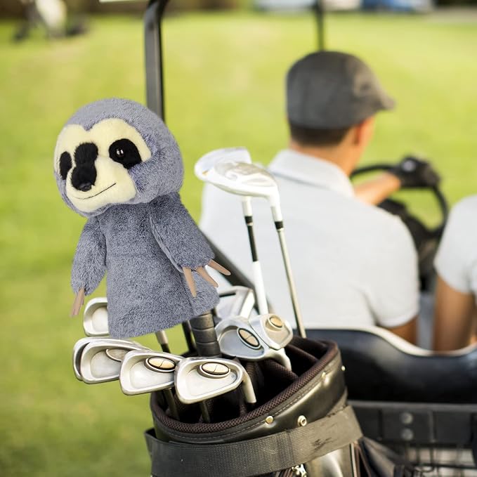 Cozion Golf Club Covers, Gopher/Sloth Golf Club Head Covers for Clubs, Novelty Realistic Headcover Animal Plush Golf Club Protector Gifts for Men/Women