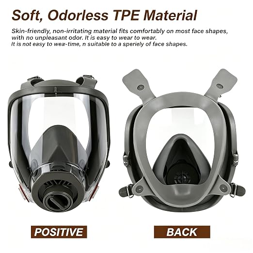 Reusable Full Face Shield Mask, Anti-Fog Clear Lens & Soft Silicone Seal, for Home DIY, Painting, Woodworking, Gardening & Renovation