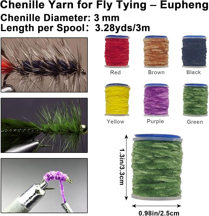 EUPHENG Fly Tying Material Kit for Beginners and Advanced Tiers – Complete System for Building Durable, Realistic Flies (PrimeTie FiberBox)