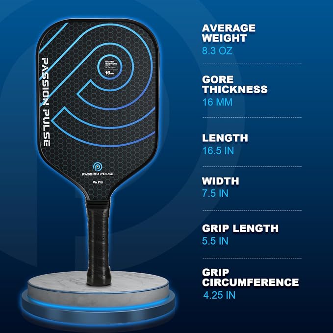 Pickleball Paddles 2026,Carbon Fiber Pickleball Paddle,16mm T700 High Grit & Spin, Professional Pickle Ball Paddles Set Designed for Ultimate Spin & Consistency