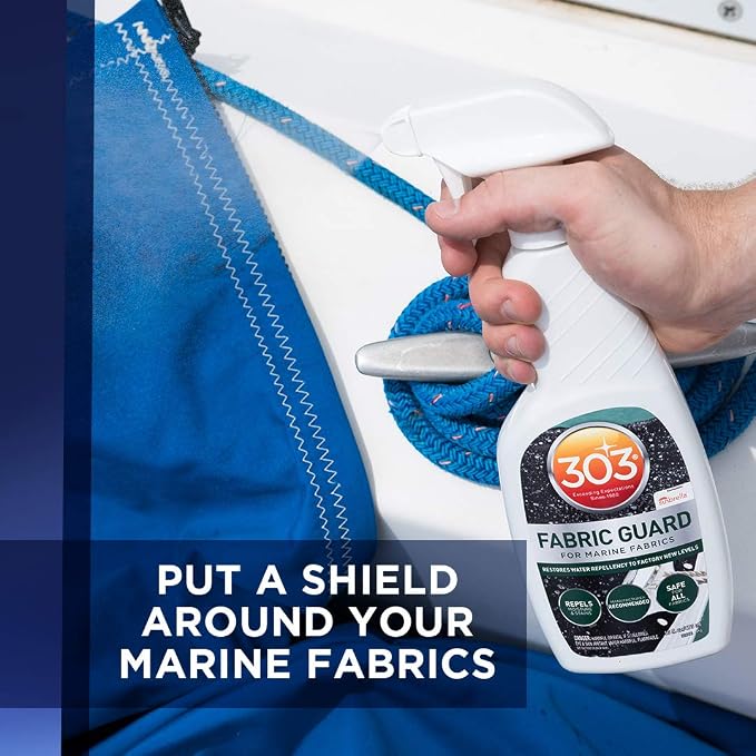 Restores water and stain resistance on boat covers, canvas, and marine fabrics.