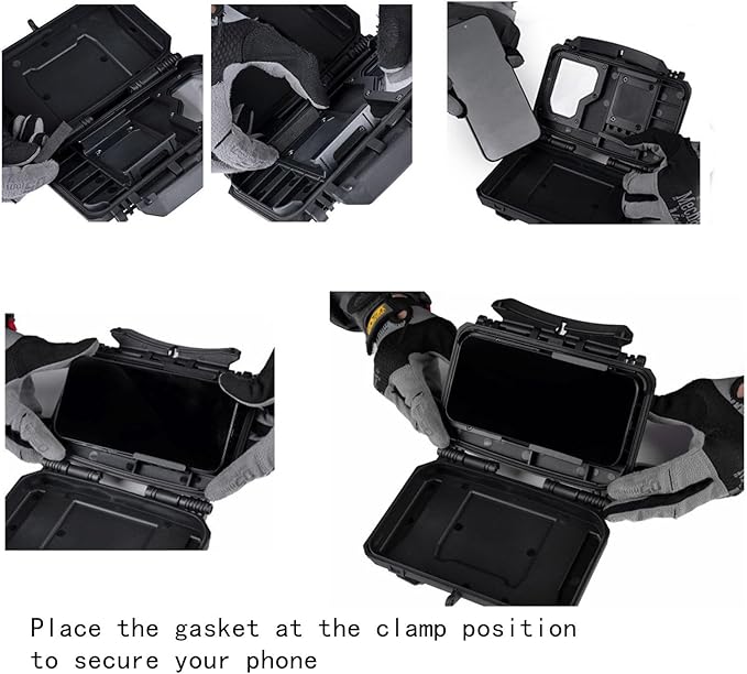 Universal Tactical Phone Mount for Plate Carrier, Hands-Free Chest Holder Compatible with All iPhone & Android (4.7-6.6 Inch Screen) (Black)