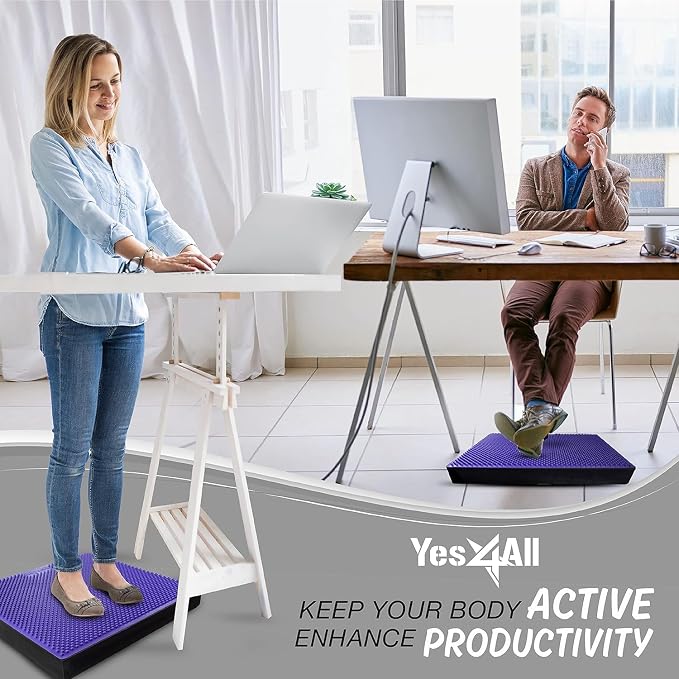 Yes4All Balance Pad, Nonslip TPE Foam Balance Pad with Upgraded Sizes - L, XL, XXL Balance Mat for Fitness, Yoga & Stability Training - Multicolor Options