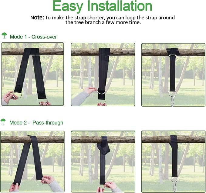 Tree Swing Hanging Straps Kit (Set of 2) - 3FT/8FT/10FT/20FT/30FT Heavy Duty Tree Swing Straps Holds 5000 lbs, Easy & Fast Installation for All Types of Swings and Hammocks(30 FT)