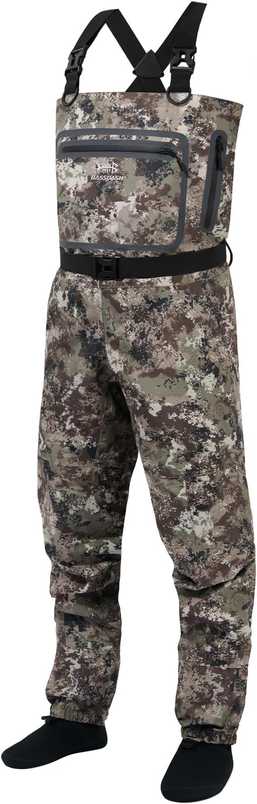 BASSDASH Breathable Ultra Lightweight Chest Stocking Foot Fishing Hunting Waders for Men