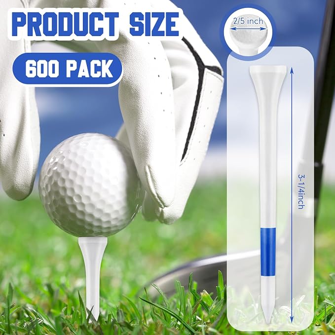 Mudder Golf Tees Bulk Wooden Bamboo Golf Tees Multicolor Wood for Men Balls Accessories