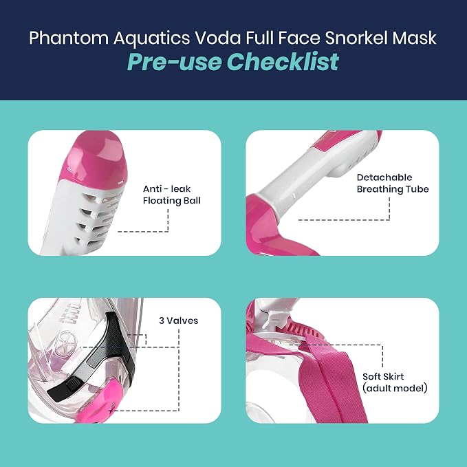 Phantom Aquatics Voda Full Face Snorkel Mask