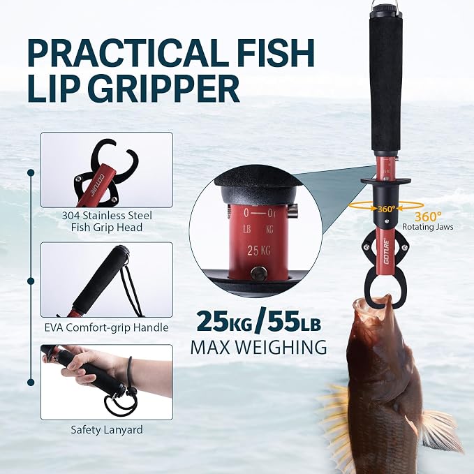 Goture Fishing Lures with Tackle Box and Fishing Tool Kit Set for Adults, Include Fish plier, Fish Ruler, Fishing Gripper,Gloves Weigh Scale with Gift Box