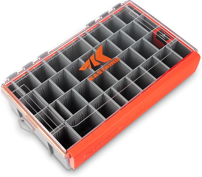 KastKing HyperSeal Waterproof Tackle Box, 3700 Deep Tackle Trays, Fishing Tackle Box Organizer With Removable Dividers, Fishing Gear & Fishing Accessories Storage, 1 Pack