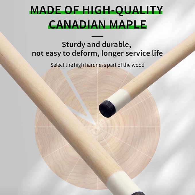 Kmise Pool Stick Set of - 58" Pool Cue Stick, Canadian Maple Professional Billiards Pool Cue, Pool Sticks for Adults, 18~21oz Multiple Colors