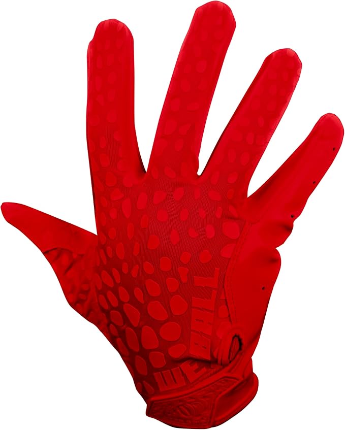 We Ball Sports Hypr-Grip Football Gloves, Men’s Sticky Silicone Palm Receiver Gloves