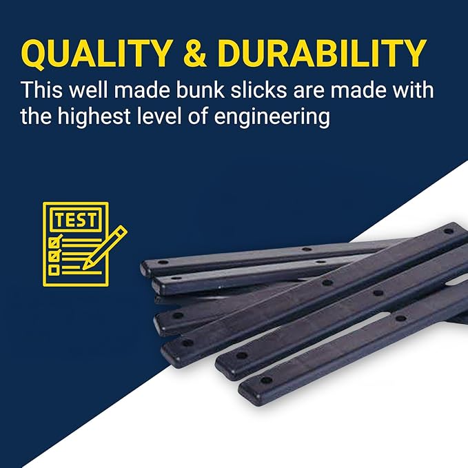 Tie Down - Boat Trailer Bunk Slicks - Bunk Boards - Pack of 8 PVC Bunk Slicks for Boat Trailer - 1-3/4 in.x 17 in.