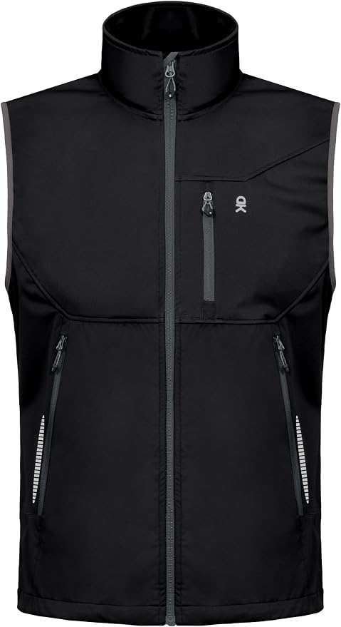 Little Donkey Andy Men's Lightweight Softshell Vest Windproof Sleeveless Jacket for Travel Hiking Running Golf