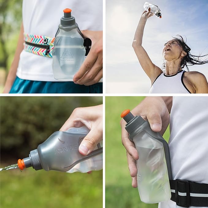 Azarxis Running Water Bottles Flask BPA Free Leakproof Hydration Vest Packs Waist Belt Replacement for Triathlon Marathon Hiking Cycling Climbing Runner